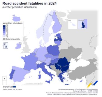 Eurostat: 20.000 νεκροί από τροχαία στην ΕΕ το 2024 – Η θλιβερή εικόνα της Ελλάδας